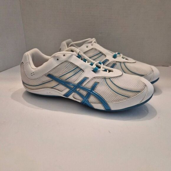 ASICS Gel Rhythmic Zumba Shoes White/Maui Blue/Silver: 9.5 - Worn once, excellen - Picture 1 of 6